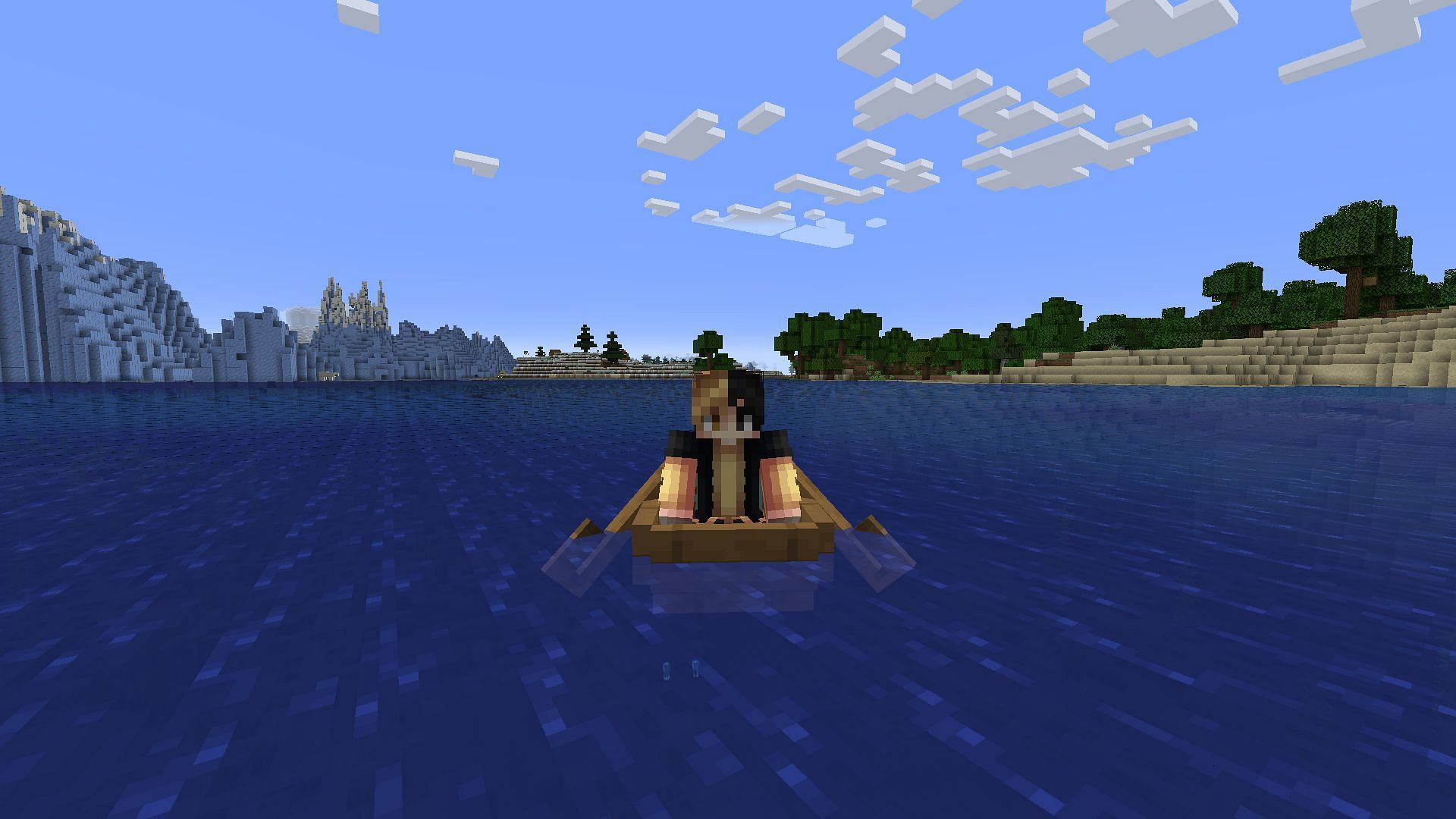 The boats in Minecraft are primarily used for traveling across waterbodies and large waterlogged areas in the game (Image via Sportskeeda Gaming || Mojang Studios)